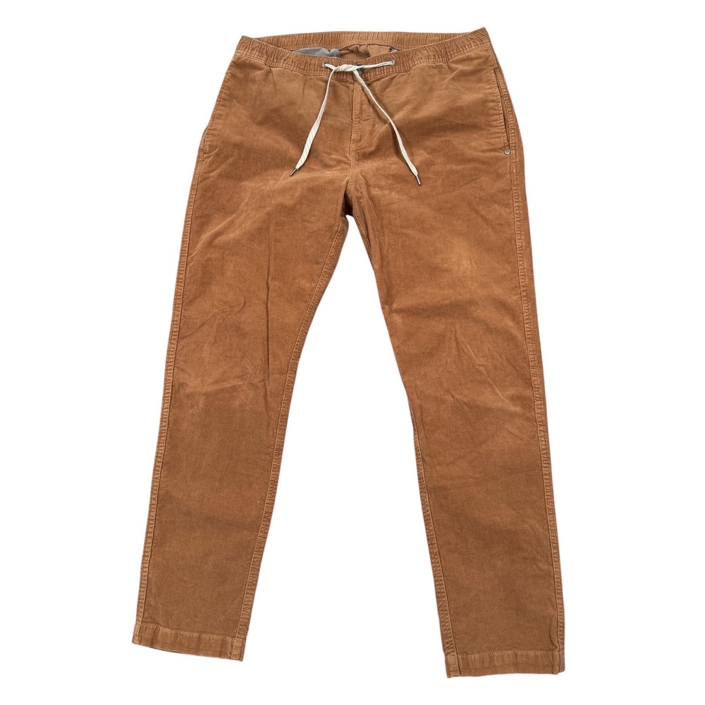 Vuori Corduroy Pants Mens XL Brown V440 Elastic Waist Drawstring Casual